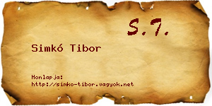 Simkó Tibor névjegykártya
